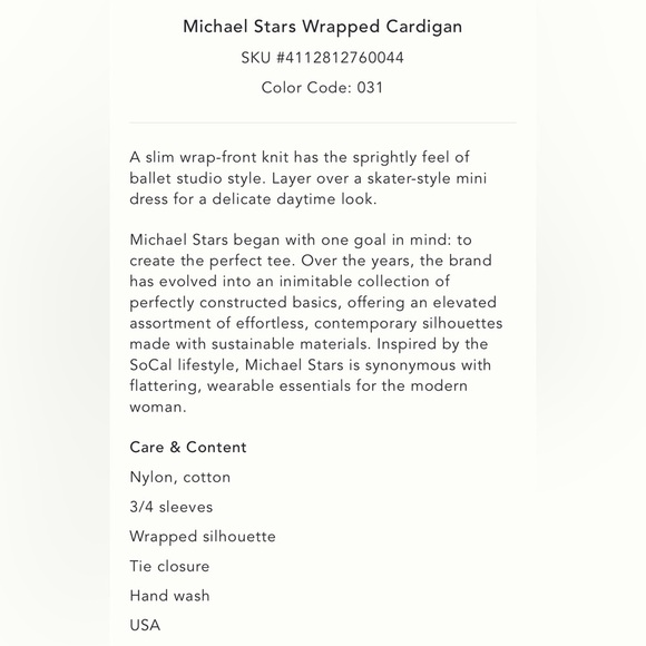 NWT new medium large Anthropologie Michael stars wrapped cardigan tie gray - Picture 4 of 13